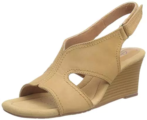Clarks Damen Kyarra Aster Keilsandale, Light Tan Lea