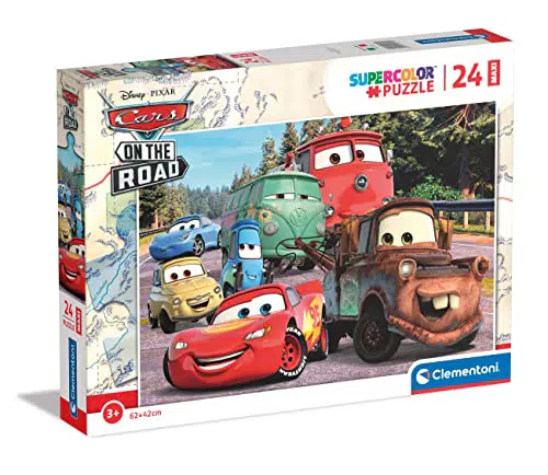 Clementoni 24239 Supercolor Disney Cars On The Road-Puzzle 24 Maxi Teile Ab 3 Jahren