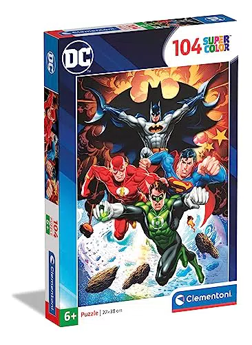 Clementoni 25723 Superheroes Supercolor Dc Comics-Justice League 104 Teile-Puzzle Für Kinder Ab 6 Jahren