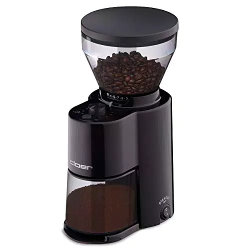 Cloer 7520 Elektrische Kaffeemühle mit Kegelmahlwerk aus Edelstahl