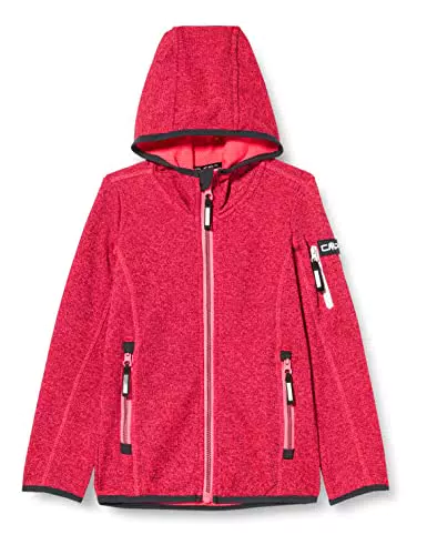 CMP - Kinder-Knit-Tech-Jacke mit fester Kapuze, Glanz-Erdbeere