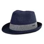 Comhats Strohhut Panamahut Sonnenhut Fedora Hut Handgemacht Herren Schwarzblau
