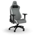 Corsair TC200 Gaming-Stuhl mit Stoffbezug, Standard Fit Hellgrau/Weiß
