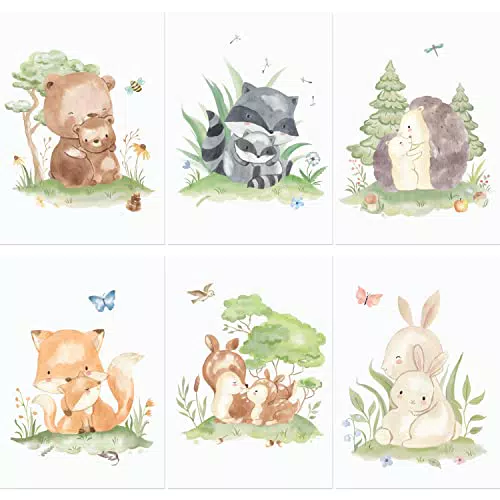 CreativeRobin Boho Waldtiere Poster-Set fürs Kinderzimmer I Babyzimmer Deko