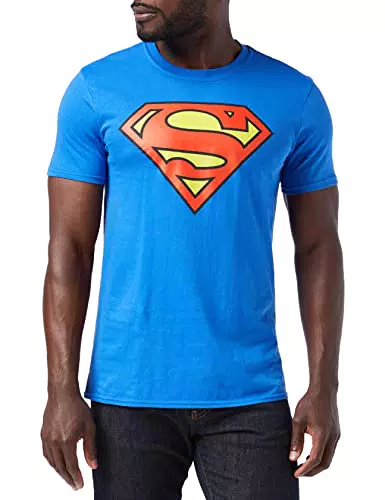 DC Comics Herren Superman Logo T-Shirt, Royalblau