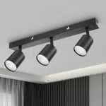 Dehobo Led Deckenstrahler Schwenkbar 350° 3 Flammig Deckenleuchte GU10 - Wandstrahler Schwarz - Spotlight Lampe Deckenlampe für Wohnzimmer Schlafzimmer Küche
