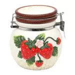 Dekohelden24 Aromadose/Keksdose/Vorratsdose mit Erdbeere-Relief