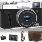 Digitalkamera, NEZINI 4K 48MP UHD Autofokus Fotokamera mit 32GB Karte und Kamera Tasche