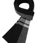 DOVAVA Schal Herren Winter, 30% Merinowolle Schal Damen Warm Langschal Schwarz