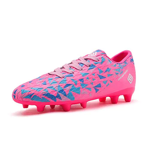 DREAM PAIRS Fußballschuhe Kinder Jungen Fußballschuhe Mädchen Atmungsaktive Fussball Schuhe Unisex Halle Trainingsschuhe Sportschueh für Outdoor Fuchsia/ROSA/ROYAL/BLAU HZ19003K-E Größe 37