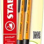 Druck-Kugelschreiber - STABILO pointball - 2er Pack - schwarz