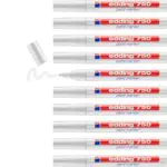 edding 750 Lackmarker - weiß - 10 Stifte - Rundspitze 2-4 mm - Lackstift zur Markierung und Beschriftung von Metall