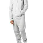 Eight2Nine Herren Sweat Jumpsuit Onesie Einteiler Light-Grey L/X