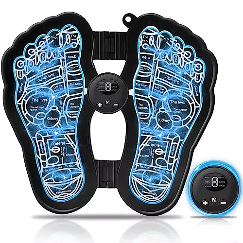 Elektrische Fußmassagegeräte tragbare Fußmassage-Maschine USB-Aufladung Faltbares EMS Fußmassagegerät mit 6 Modi & 9 einstellbaren Intensitätsstufen
