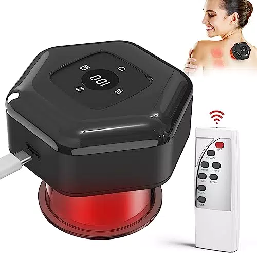 Elektrisches Schröpfset mit Fernbedienung, zerotop Elektrisches Schröpftherapiegerät mit 16 Gängen Vakuum Schröpfmassagegerät wiederaufladbares Schröpftherapie Set für den Nacken
