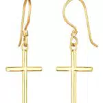 Elli Ohrringe Damen Ohrhänger Kreuz in 925 Sterling Silber Vergoldet
