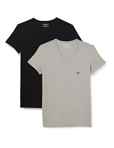 Emporio Armani Herren 111512cc717 T Shirt 2er Pack, Schwarz