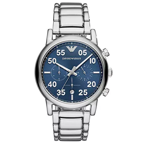 Emporio Armani Herren Chronograph Quarz Smart Watch Armbanduhr mit Edelstahl Armband AR11132