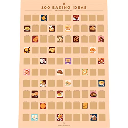 Enno Vatti 100 Baking Ideas Scratch Off Poster Bucket List fürs Backen zu Hause