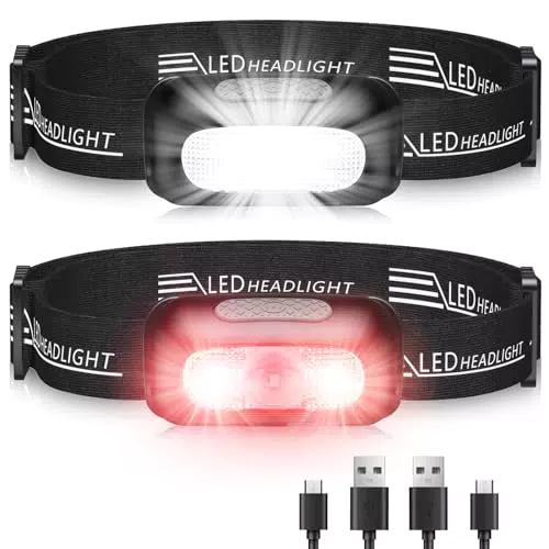 EOIWUY Stirnlampe, Stirnlampe LED Wiederaufladbar Superhelle mit 5 Modi