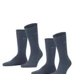ESPRIT Herren Socken Basic Uni 2-Pack M SO Baumwolle einfarbig 2 Paar