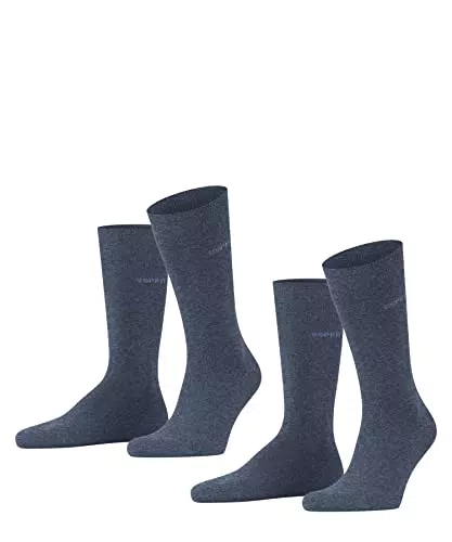 ESPRIT Herren Socken Basic Uni 2-Pack M SO Baumwolle einfarbig 2 Paar
