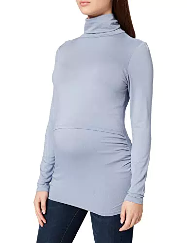 ESPRIT Maternity Damen Nursing Rollneck ls T-Shirt, Grey Blue-423