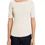 ESPRIT Pointelle-T-Shirt in Gerippter Optik