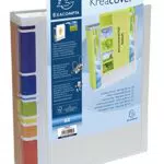Exacompta 200802H Präsentations-Ordner KreaCover. 8 cm breit DIN A4 mit zwei Taschen innen und außen ideal für Angebots- und Unternehmenspräsentationen weiß