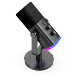 FIFINE XLR Streaming Mikrofon für Podcast Studio, USB Dynamisch Microphone Gaming PC mit Stummschalttaste