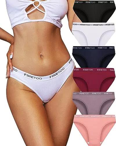 FINETOO 6er Pack Hipster Damen Baumwoll Unterwäsche Frauen Set Baumwolle Slip Sport Slips Sexy Panties Baumwolle Unterhose Mehrpack S-X
