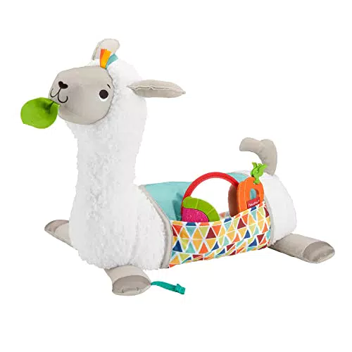 FISHER-PRICE 4-in-1 Lama Spielkissen - Hochwertiges Spielkissen für Babys ab der Geburt mit 4 Spielmöglichkeiten