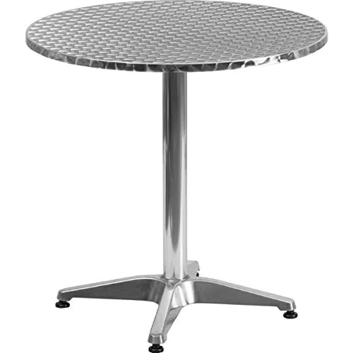 Flash Furniture Bistrotisch aus Aluminium runder Aluminiumtisch für Garten