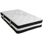 Flash Furniture Hybrid-Taschenfederkernmatratze Mittelfeste Schaumstoff Matratze für erholsamen Schlaf Hochwertige Matratze in Einzelgröße 90 x 200 x 30 cm Weiß
