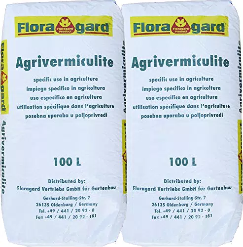 Floragard Vermiculite 2x100 L Brutsubstrat für Reptilien in Terrarien Abdeckmaterial im Kübel gegen Unkrautbefall und Verdunstung • 200