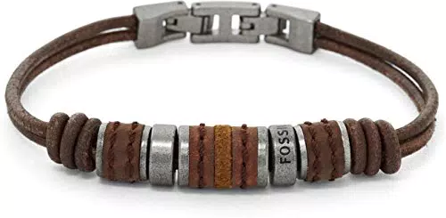 Fossil Armband Für Männer, Innenlänge: 185mm Braun Edelstahlarmband