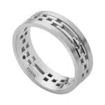 Fossil Ring Für Männer, Breite: 20mm Silberner Edelstahlring