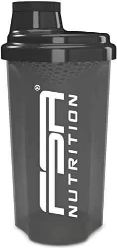 FSA Nutrition Eiweiß Shaker 700 ml - mit Siebeinsatz für cremige klumpenfreie Shakes - BPA frei - Fitness Becher - auslaufsicher mit Skala - Schwarz Smoke
