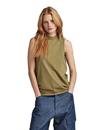 G-STAR RAW Damen Open Back Knitted Top, Grün