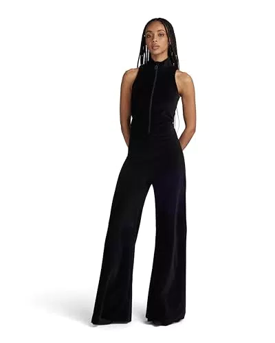 G-STAR RAW Damen Velvet Jumpsuit, Schwarz