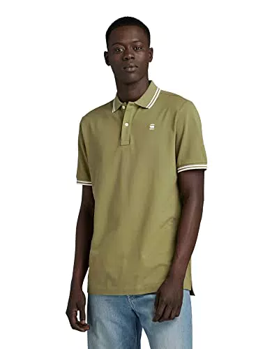 G-STAR RAW Herren Dunda Slim Stripe Poloshirt, Grün