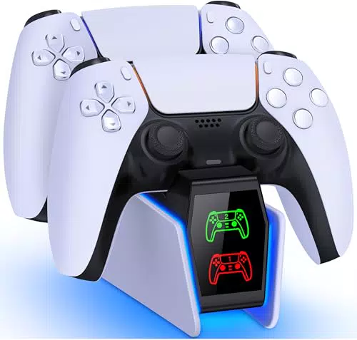 GAMSINGY PS5 Controller Ladestation, PS5 Zubehörsets Ladestation für Dualsense Wireless/Edge Controller