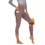 Gayhay Thermo Sport Leggings Damen mit Taschen Gefütterte Winter Sporthose Lang Warme Innenfleece High Waist Laufhose Thermounterwäsche Dicke Outdoor Activewear Schwarze L-X