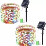 Geemoo 2 Stück Solar Weihnachtsbeleuchtung Außen 15M 150 LED