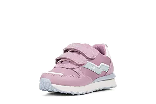 Geox J FASTICS Girl Sneaker, DK PINK/Aqua