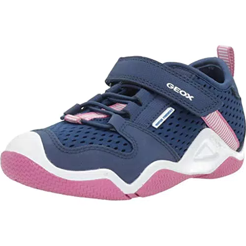 Geox Jungen Mädchen J Wader Girl Moccasin, Navy/Fuchsia