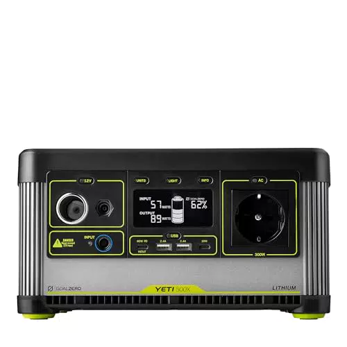 Goal Zero Yeti Tragbare Powerstation - Yeti 500X mit 497 Wattstunden Akkukapazität - Wiederaufladbarer Solargenerator für Camping