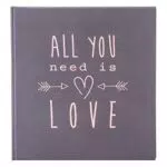 goldbuch 27085 Hochzeitsalbum All you need is love, Fotoalbum mit 60 weißen Seiten und Pergamin Trennblätter