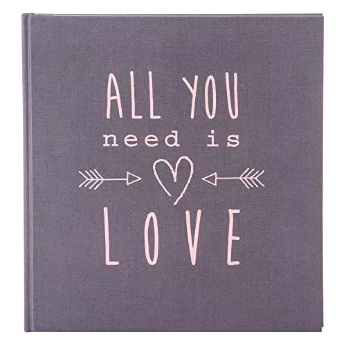 goldbuch 27085 Hochzeitsalbum All you need is love, Fotoalbum mit 60 weißen Seiten und Pergamin Trennblätter