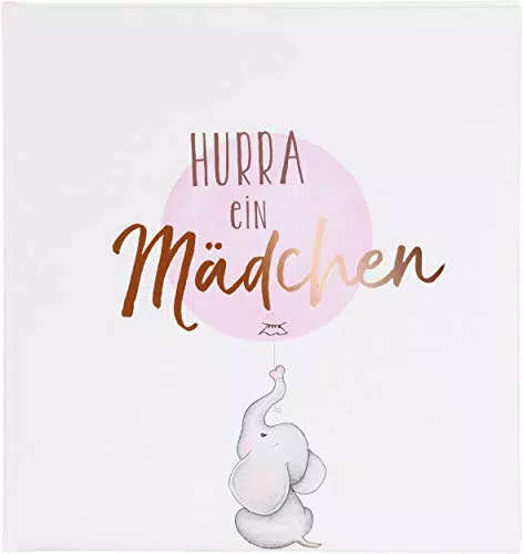 goldbuch Babyalbum Hurra - ein Mädchen im kindgerechten Design mit Roségoldprägung